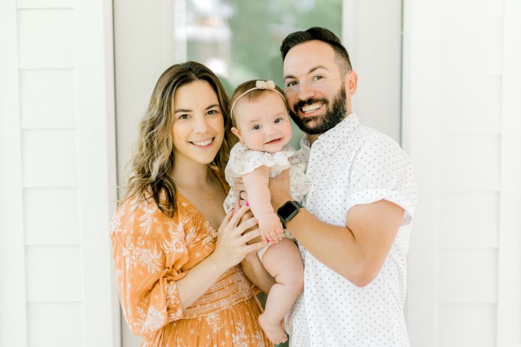 Family photo with my wife, daughter and me.